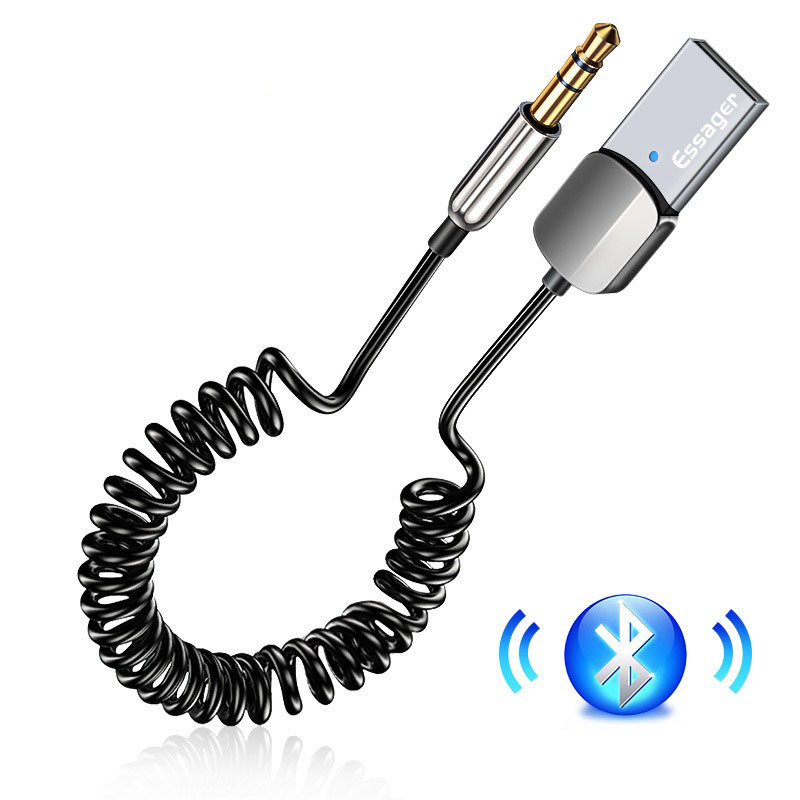 Блютуз-адаптер у машину FM/AUX 3.5 мм реcсивер-трансмітер Hands Free/Bluetooth 5.0 ESSAGER (GS-58803)