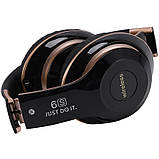Бездротові навушники повнорозмірні/накладні з Bluetooth 5.0/FM/TF карта A6S коричневі (GS-58597), фото 6
