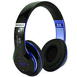 Бездротові навушники повнорозмірні/накладні з Bluetooth 5.0/FM/TF карта A6S сині (GS-58583), фото 3