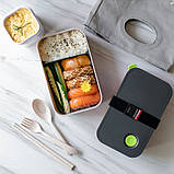 Ланчбокс з герметичною кришкою CROWN 1000 мл сірий (LB-30663), фото 7