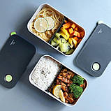 Ланчбокс з герметичною кришкою CROWN 1000 мл сірий (LB-30663), фото 10