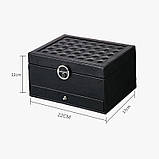 Скринька для прикрас з висувним ящиком/дзеркалом/перегородками на замку Jewelry BOX Jewelry BOX чорна, фото 2