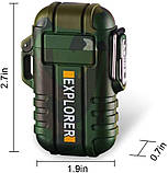 USB-запальничка електронна/електроімпульсна з подвійною дугою водонепроникна Explorer F12 (ER-25621), фото 2