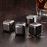Камені для віскі сталеві 6 шт. і щипці Whiskey Stones (LB-22846), фото 10