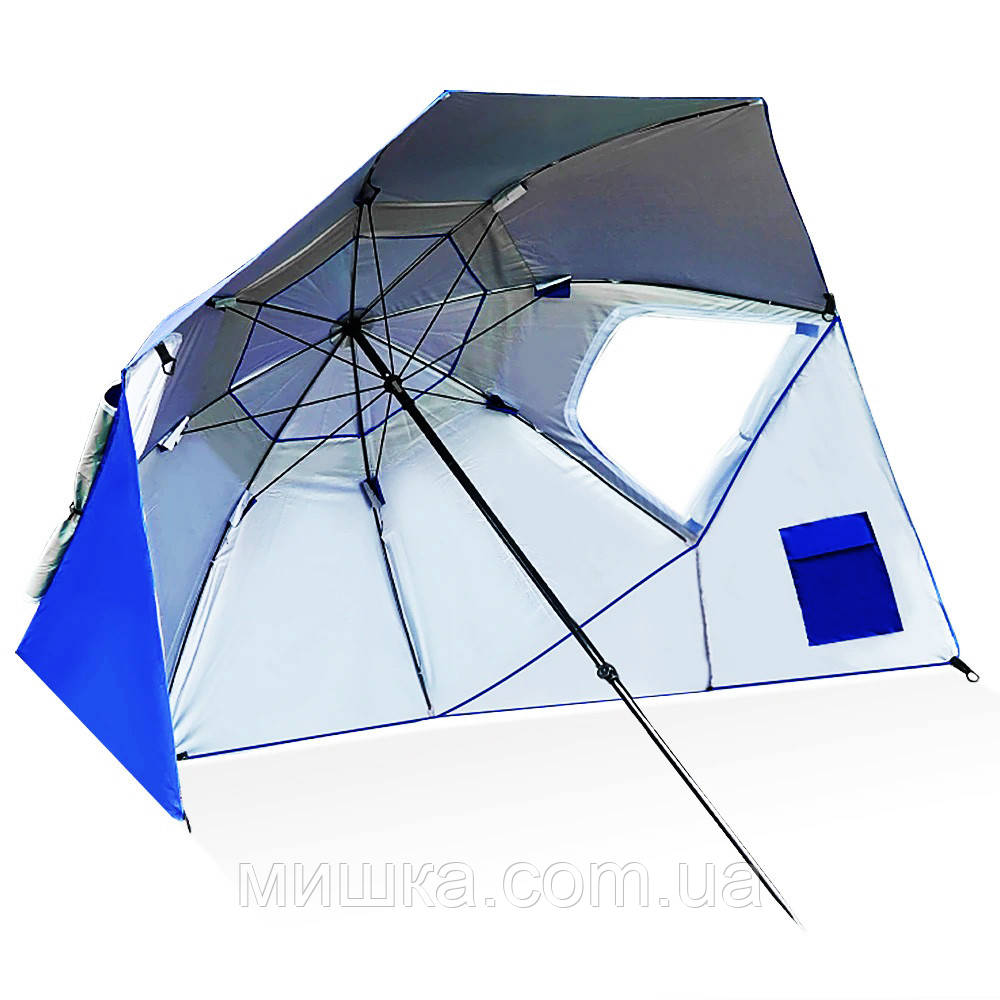 Пляжний зонт-намет, ідеальний і для риболовлі, туризму, кемпінгу, Ø 2,2 м, фото 1