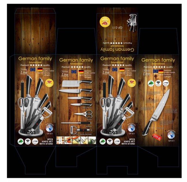 Набір ножів із підставкою 8 предметів German Family Z-Line GF-S11, фото 1