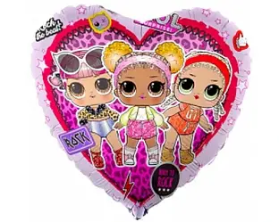 Фольгована куля Серце "LOL Rock" 18', колір - рожевий леопардовий патерн, Flexmetal