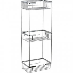 Поличка пряма потрійна 22*15см (латунь хромована) Celik 25-023