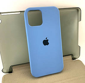 Чохол на iPhone 12, iPhone 12 Pro накладка бампер Silicone Case блакитний оригінал