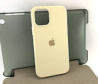 Чехол на iPhone 12, iPhone 12 Pro накладка бампер Silicone Case бежевый оригинал