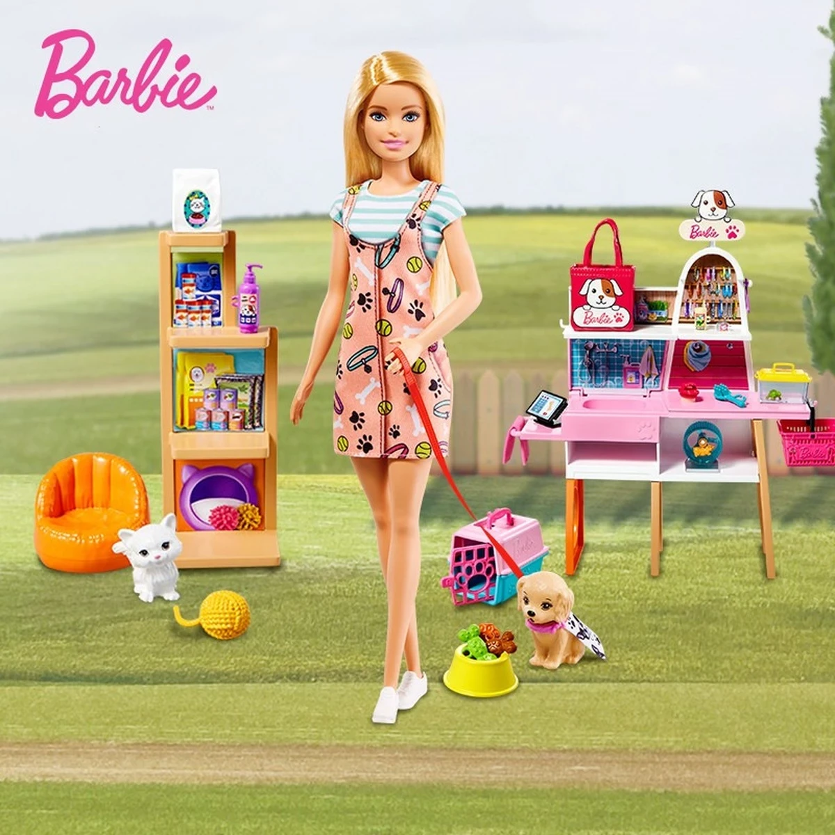 Барбі з вихованцями Зомагазин Бутик хатніх вихованців Pet Boutique Playset with 4 Pets