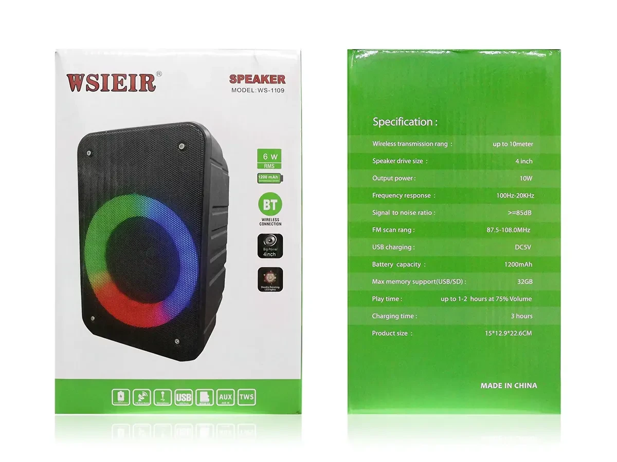 Колонка музична портативна Bluetooth Wsieir WS-1109 24шт 8173
