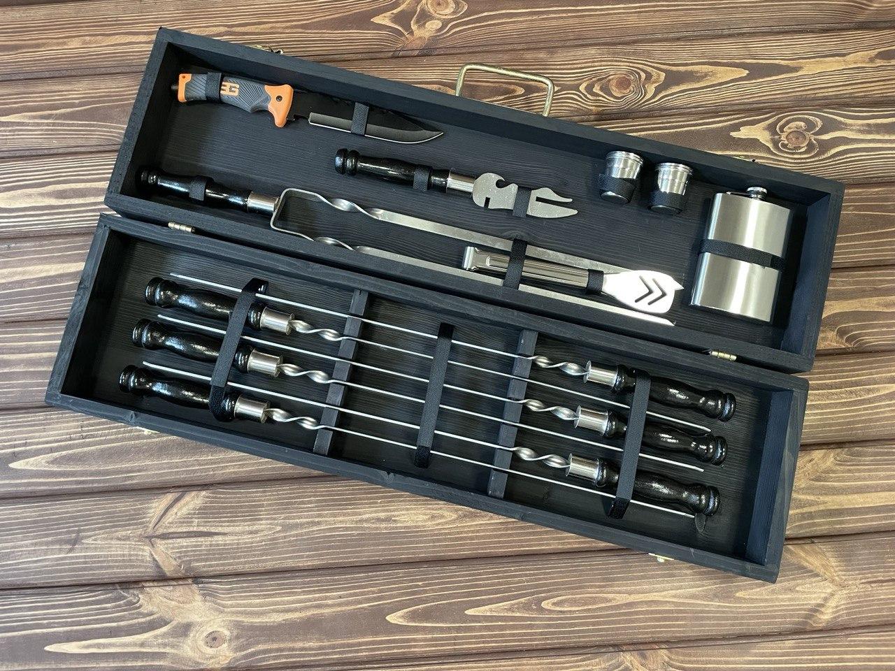 Набір шампурів у кейсі Blackwood Box-2 . Шашличний набір. Подарунок чоловікові
