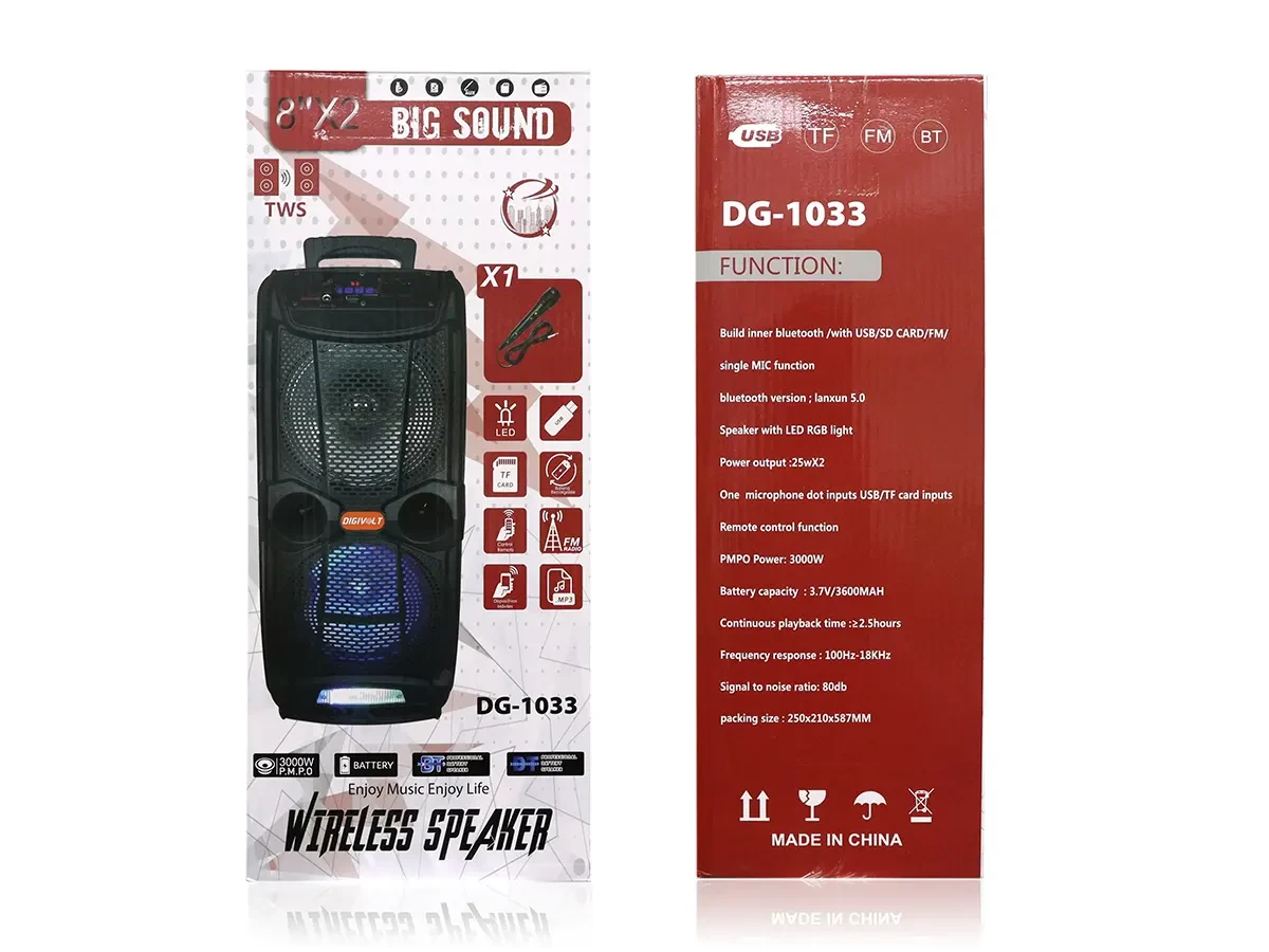 Колонка музична портативна Bluetooth DG-1033 4шт 8902