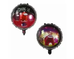 Фольгована куля Коло "Among Us", колір — чорно-червоне омбре