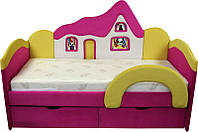 Детская кроватка с бортиком Домик для девочки ТМ Ribeka