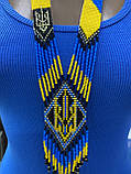 Народна прикраса Гердан намисто українське патріотичне з бісеру ручної роботи 43 *4 см, фото 3