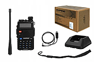 Рация Baofeng UV-5R, 5 Ватт, аккумулятор 1800 мАч + зарядка от USB (зарядка від павербанк)