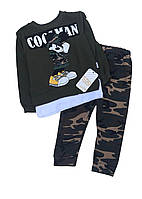 Костюм 2 в 1: світшот, штани "Cool man", двунитка ТМ "MinaMino" (Реглан або світшот і штани)