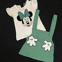 Костюм 2 предмети, бавовна: футболка, сарафан "Baby Wood" (Костюми із сукнею, сарафаном або спідницею)