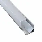 Кутовий LED-профіль ЛПУ16 (16x16), анодований, з розсіювачем, фото 5