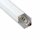 Кутовий LED-профіль ЛПУ16 (16x16), анодований, з розсіювачем, фото 4