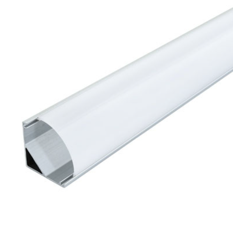 Кутовий LED-профіль ЛПУ16 (16x16), анодований, з розсіювачем, фото 1