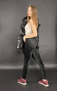 Лосини жіночі веломурові втеплені зимою чорного кольору розміру 42, 44, 46, 48, 50