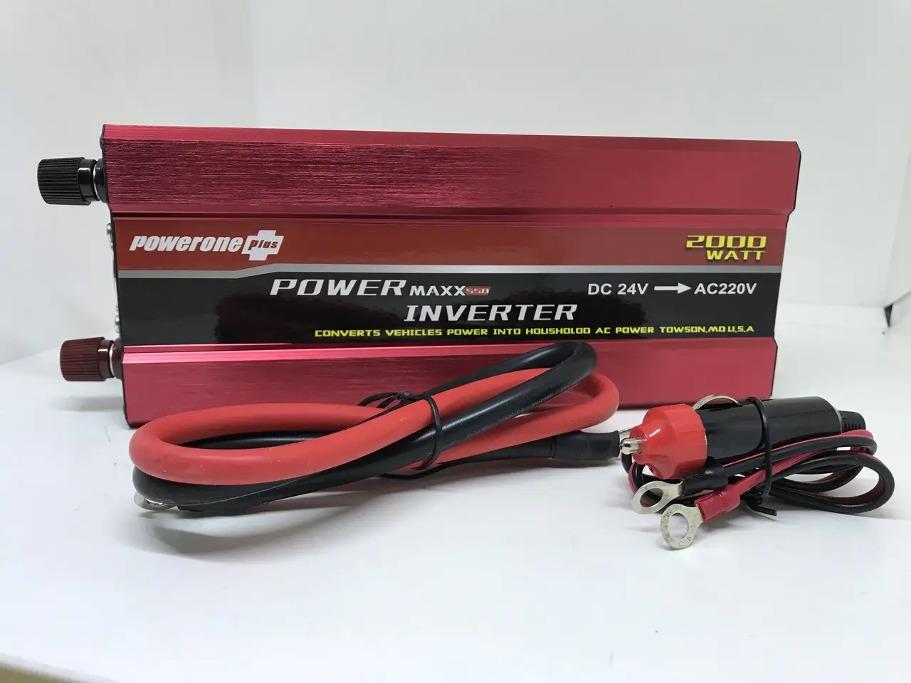 Перетворювач струму PowerOne 24V-220V 2000W + USB/LED (ST-1000A)