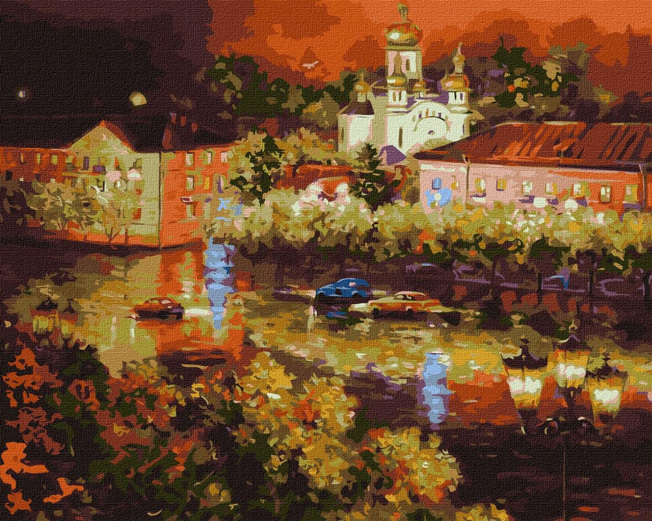 Картина за номерами 40х50 см. Вечірнє місто ©Kateryna Lisova Ідейка.КНО3630