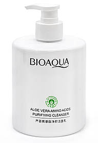 Пінка для вмивання з алое вєра та амінокислотами BIOAQUA Amino Acids purifying cleanser, 500 мл.