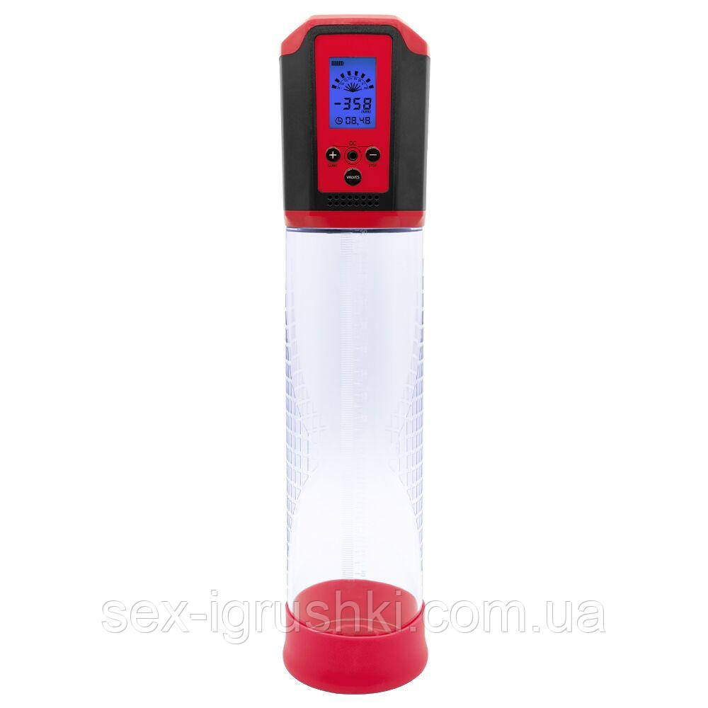 Автоматична вакуумна помпа Men Powerup Passion Pump Red, LED-табло, перезаряджувана, 8 режимів SO6226