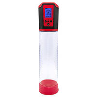 Автоматична вакуумна помпа Men Powerup Passion Pump Red, LED-табло, перезаряджувана, 8 режимів SO6226