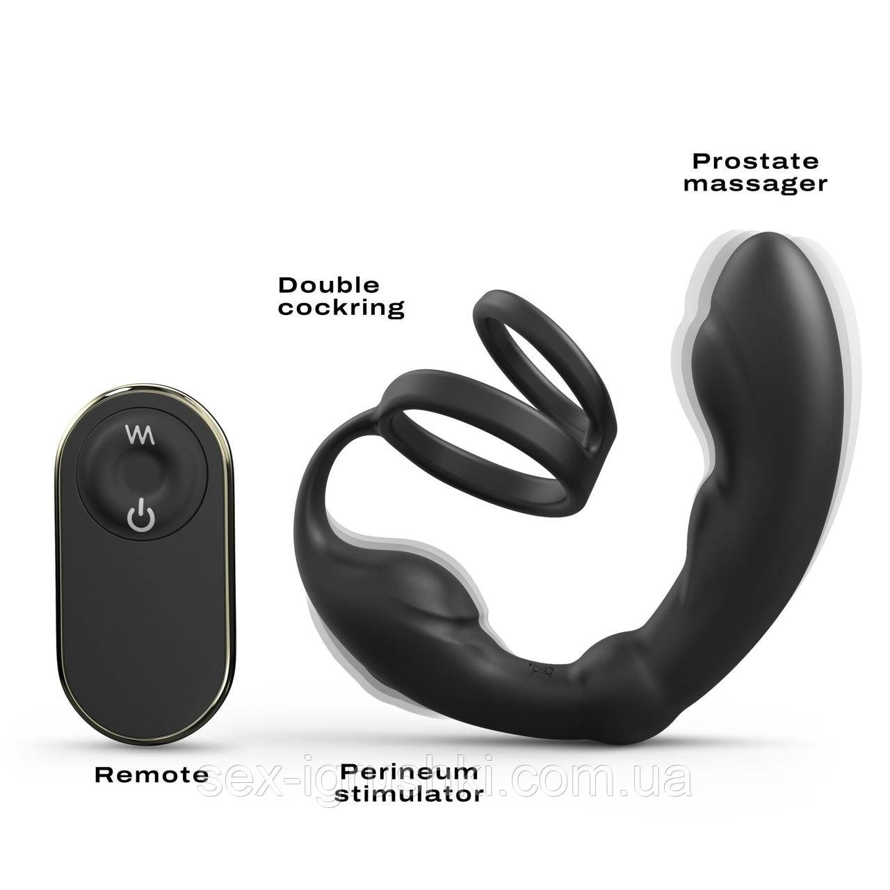 Масажер простати Dorcel P-Ring з ерекційним кільцем та пультом ДК SO6240