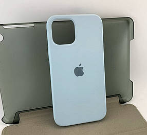 Чохол на iPhone 12, iPhone 12 Pro накладка бампер Silicone Case світло-блакитний оригінал