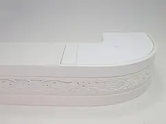 Стрічка декоративна 70 мм, Бленда Вікторія Біла Срібло на стельовий карниз КСМ, посилений карниз стельовий