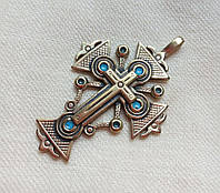 Гуцульський хрест з блакитною емаллю