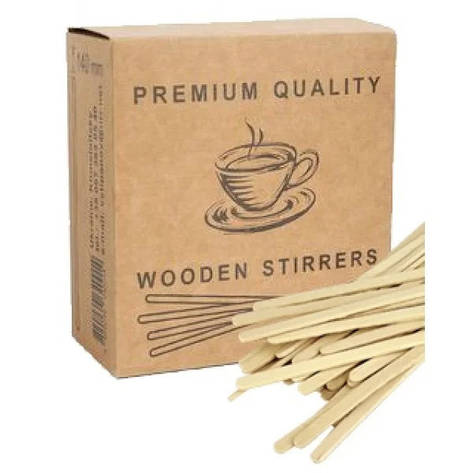 Мішалки дерев'яні 140/5.5/1.3 мм. 1000 шт., фото 1