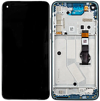 Дисплей модуль тачскрин Motorola XT2041 Moto G8 Power черный оригинал в рамке