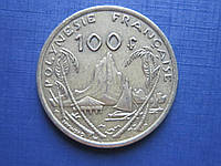 Монета 100 франков Полинезия Французская 2017 2018 2007 корабль парусник яхта 3 года цена за 1 монету