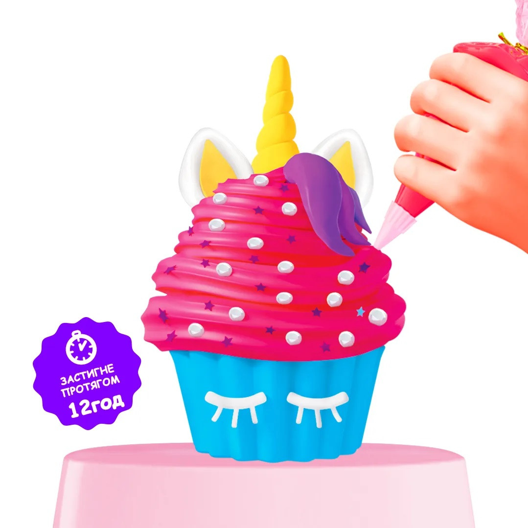 Набір для кулінарної творчості ТМ Candy Cream Unicorn Cupcake 75005 кекс єдиноріг ліплення блискітки легкий пластилін