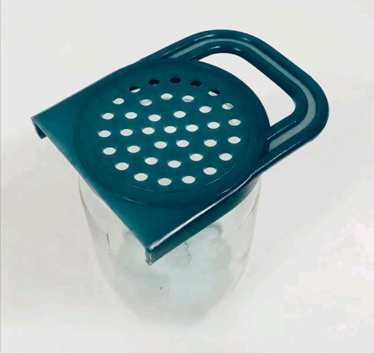 Зливна кришка для банки (для розсолу та компоту), харчовий пластик, 12×9 см
