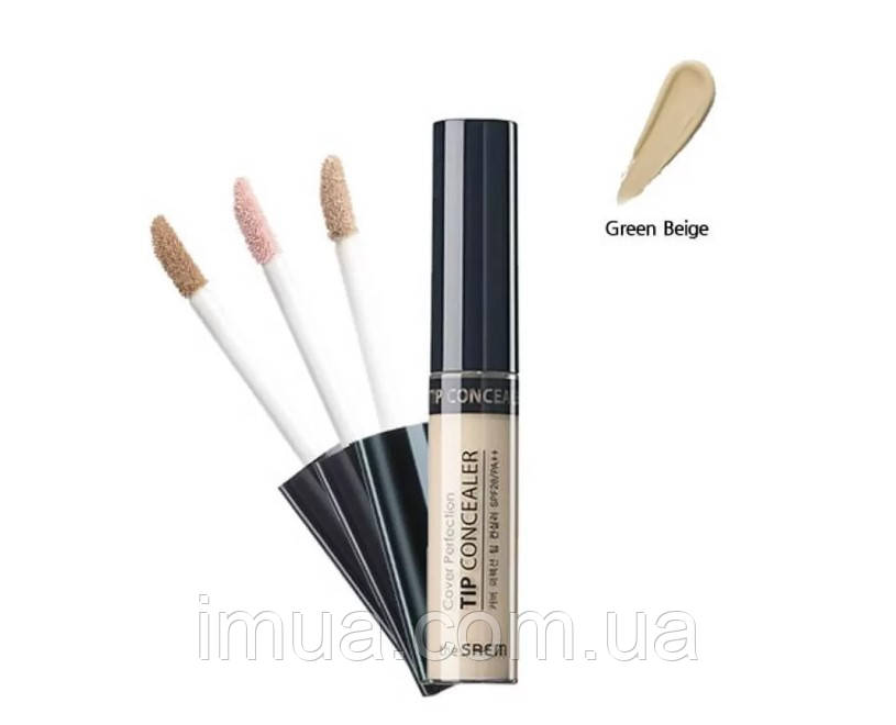 Консилер The Saem Green Beige Cover Perfection Tip Concealer