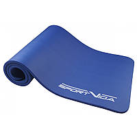 Килимок для йоги 1.5 см SportVida NBR SV-HK0075 синій. Килимок для фітнесу, килимок для спорту, тренування