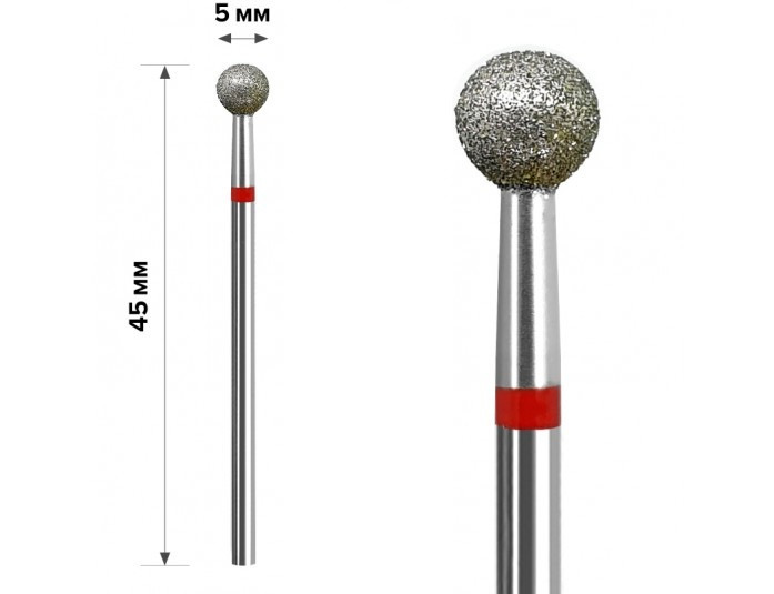 DF001-50-R Фрез алмазна, Шар, Червоне d 5,0 мм