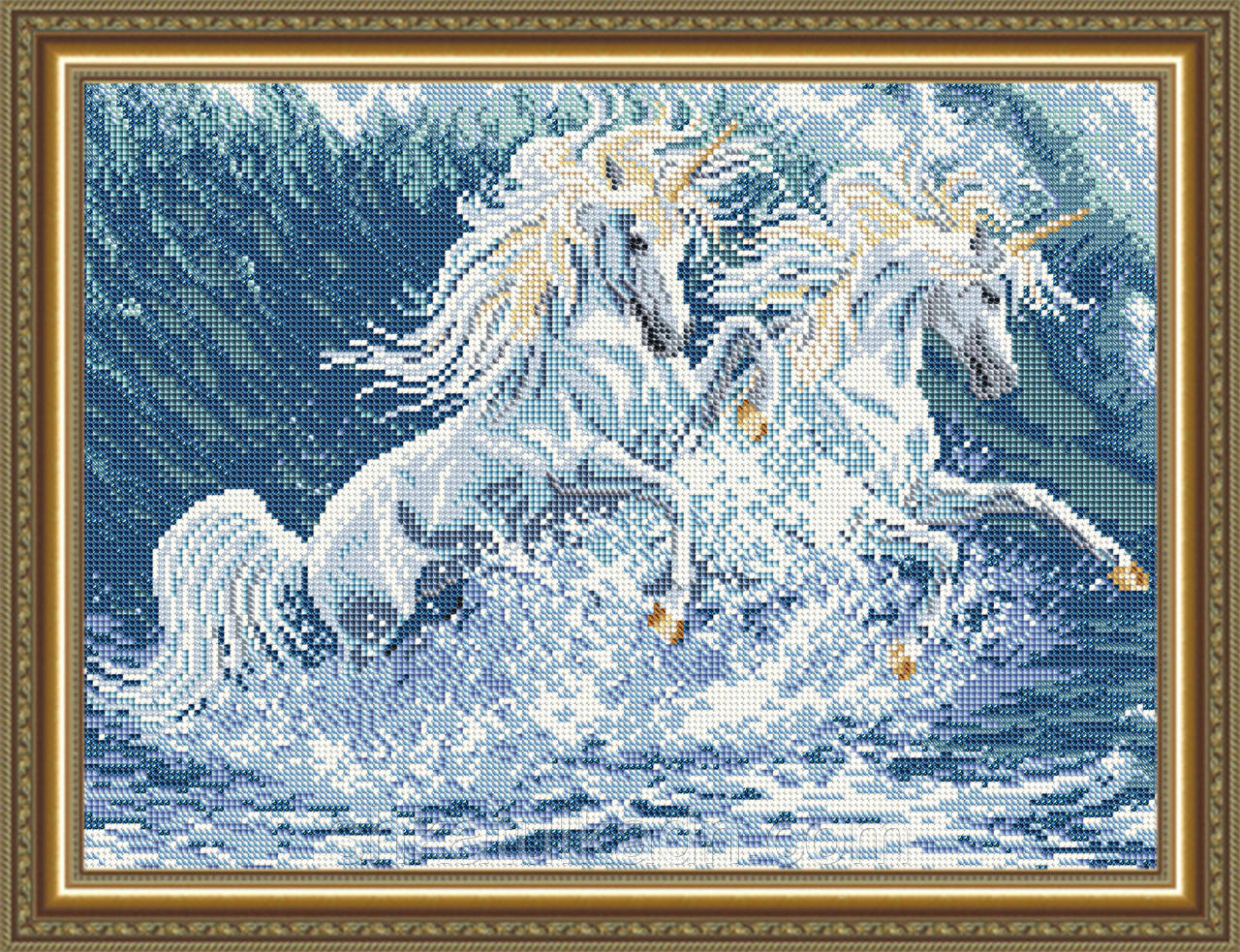 Схема для вишивки бісером Єдинороги, фото 1