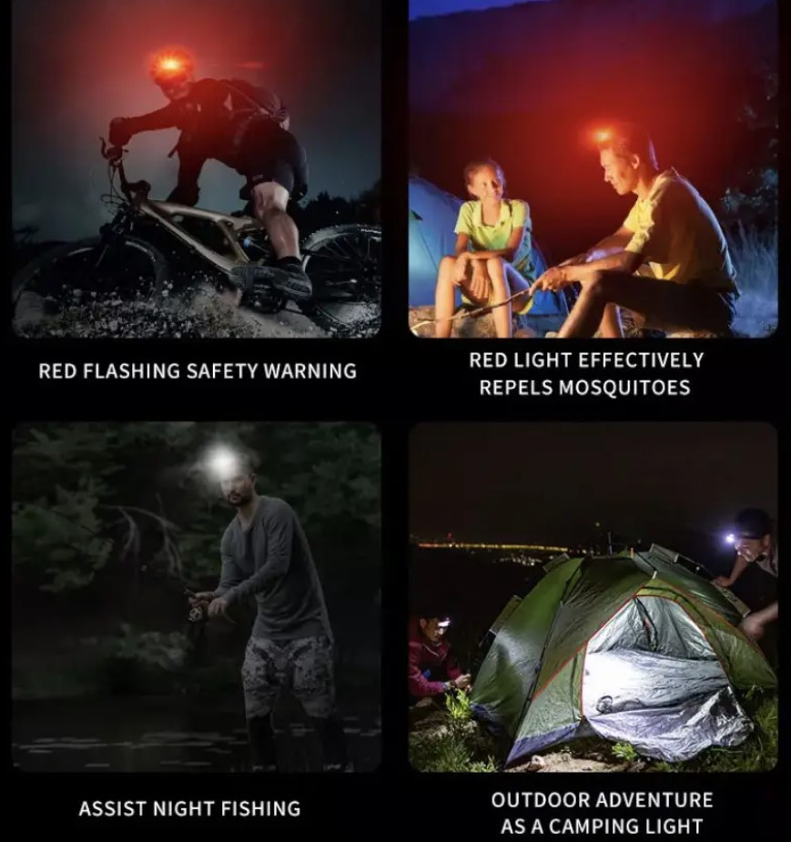 Фонарь налобный BL-123 COB с USB зарядкой 8137, фото 7