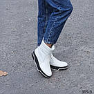 Білі зимові напівчобітки натуральна шкіра, фото 9