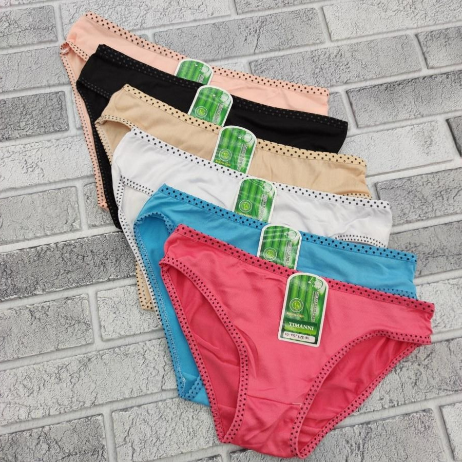 Жіночі труси з окантовкою Timanni 1507 р. L/XL/, бамбук, однотонне асорті, 30033537