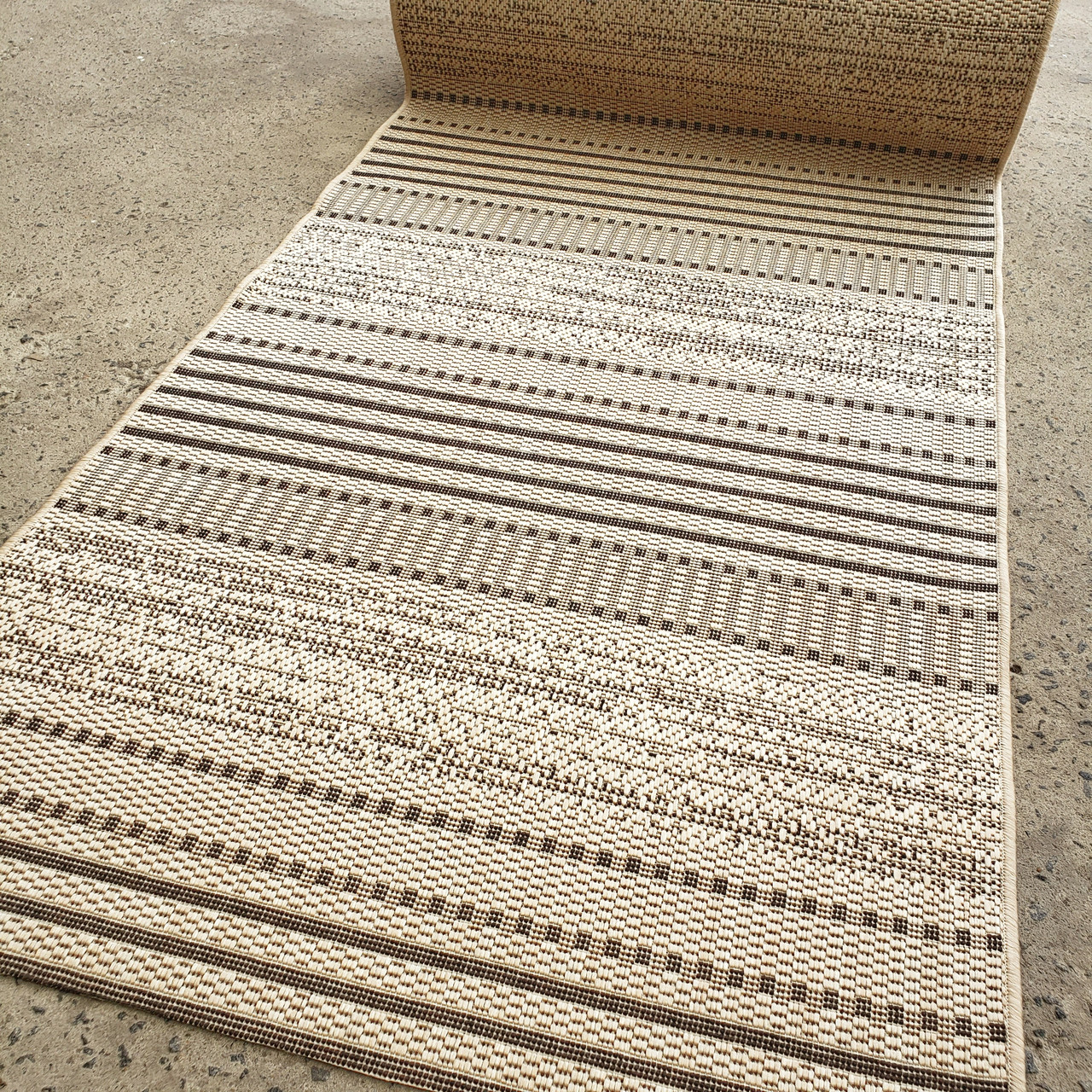 Доріжка безворсова на резиновій основі 246-19 світло бежева